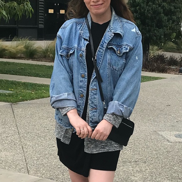 Vintage Oversized Distressed Denim Jacket - Picture 7 of 8